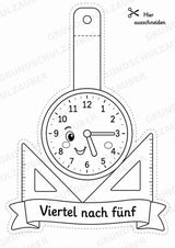 Wir lernen die Uhr – Fensterdeko – Basteln – Ausmalbild – Ausschneiden – 15 Vorlagen – Materialseite 7