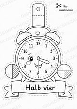 Wir lernen die Uhr – Fensterdeko – Basteln – Ausmalbild – Ausschneiden – 15 Vorlagen – Materialseite 10