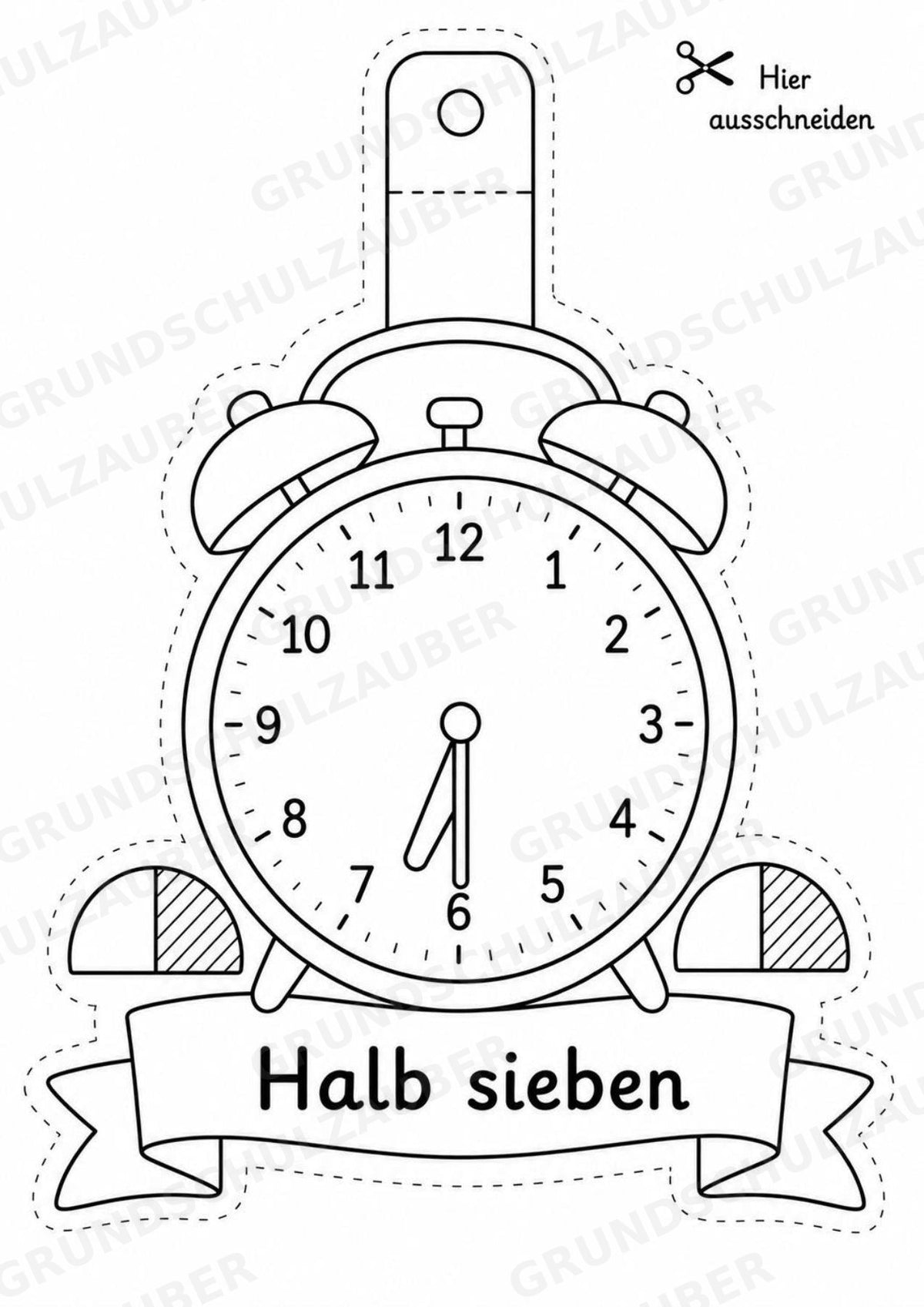 Wir lernen die Uhr – Fensterdeko – Basteln – Ausmalbild – Ausschneiden – 15 Vorlagen – Materialseite 11