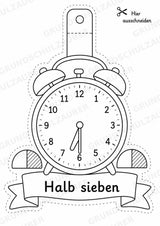 Wir lernen die Uhr – Fensterdeko – Basteln – Ausmalbild – Ausschneiden – 15 Vorlagen – Materialseite 11