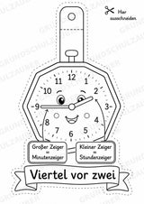 Wir lernen die Uhr – Fensterdeko – Basteln – Ausmalbild – Ausschneiden – 15 Vorlagen – Materialseite 13
