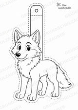 Wolf – Fensterdeko – Basteln – Ausmalbild – Ausschneiden – 15 Vorlagen – Materialseite 2