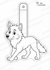 Wolf – Fensterdeko – Basteln – Ausmalbild – Ausschneiden – 15 Vorlagen – Materialseite 4