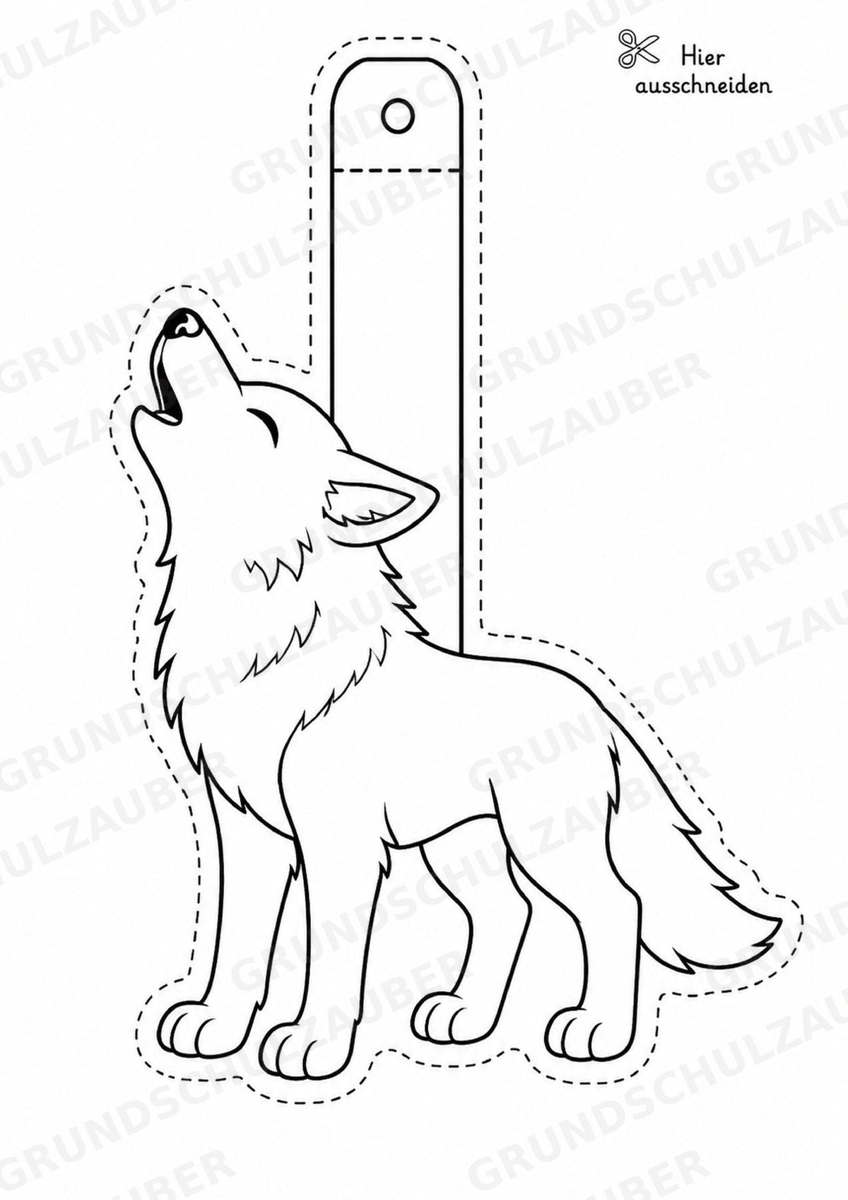 Wolf – Fensterdeko – Basteln – Ausmalbild – Ausschneiden – 15 Vorlagen – Materialseite 5