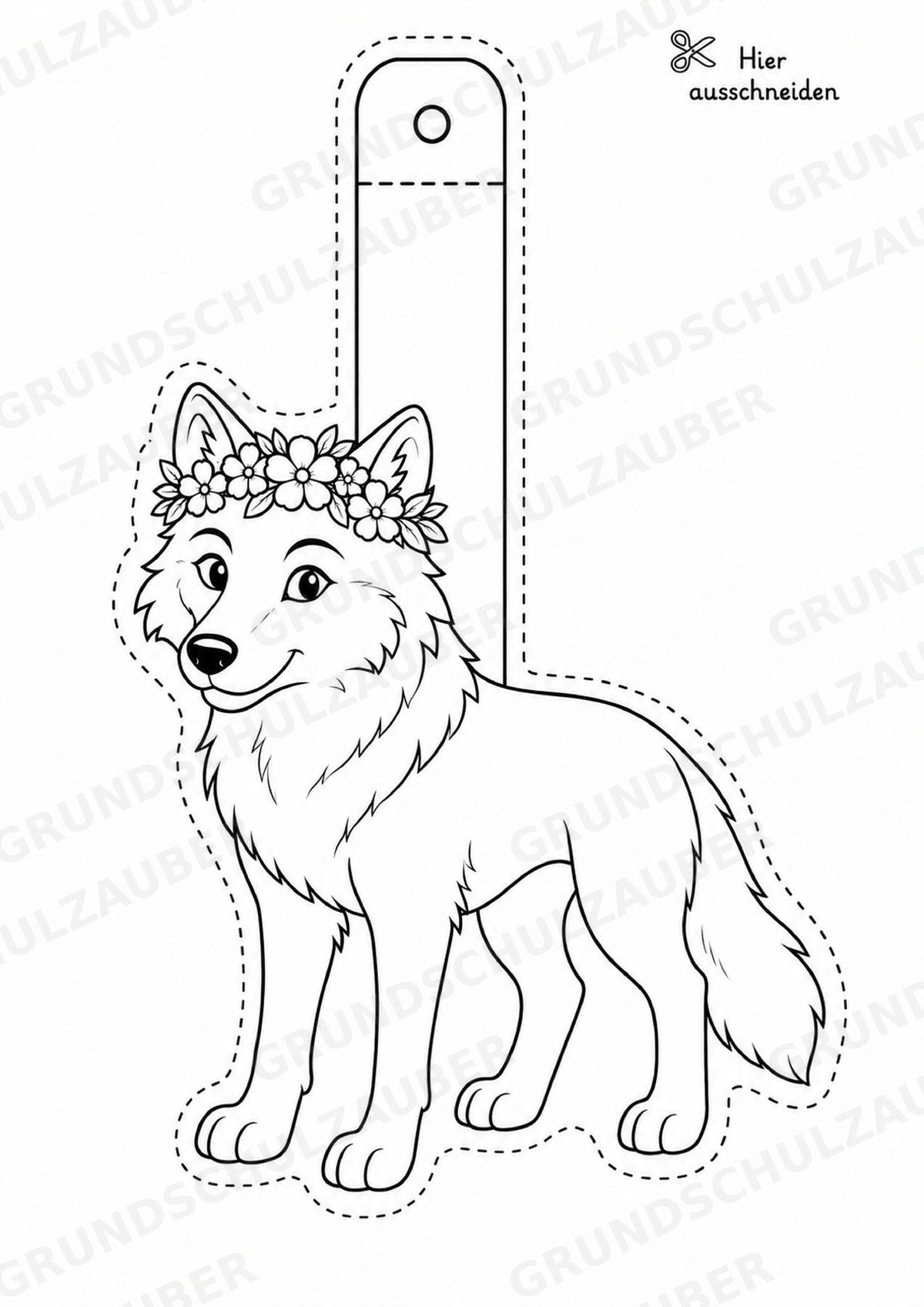 Wolf – Fensterdeko – Basteln – Ausmalbild – Ausschneiden – 15 Vorlagen – Materialseite 9