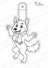 Wolf – Fensterdeko – Basteln – Ausmalbild – Ausschneiden – 15 Vorlagen – Materialseite 11