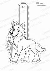 Wolf – Fensterdeko – Basteln – Ausmalbild – Ausschneiden – 15 Vorlagen – Materialseite 14
