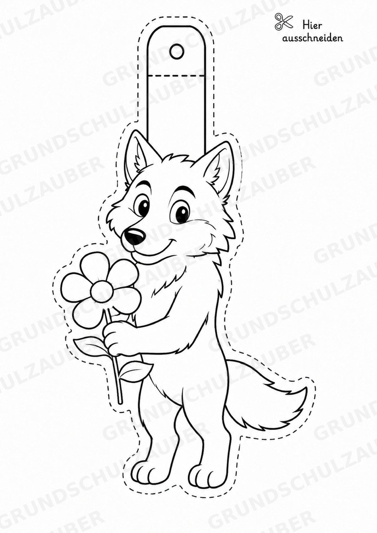 Wolf – Fensterdeko – Basteln – Ausmalbild – Ausschneiden – 15 Vorlagen – Materialseite 15