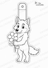 Wolf – Fensterdeko – Basteln – Ausmalbild – Ausschneiden – 15 Vorlagen – Materialseite 15