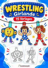 Wrestling – Fensterdeko – Basteln – Ausmalbild – Ausschneiden – 15 Vorlagen – Cover