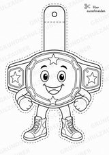 Wrestling – Fensterdeko – Basteln – Ausmalbild – Ausschneiden – 15 Vorlagen – Materialseite 2
