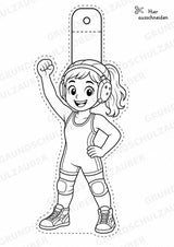 Wrestling – Fensterdeko – Basteln – Ausmalbild – Ausschneiden – 15 Vorlagen – Materialseite 3