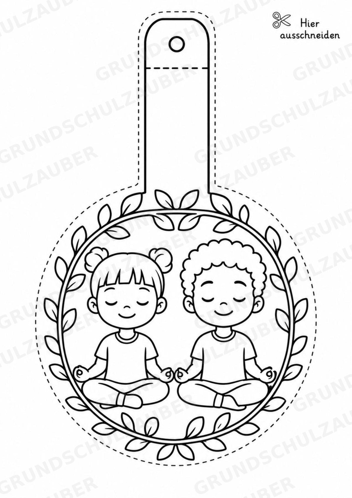 Yoga – Fensterdeko – Basteln – Ausmalbild – Ausschneiden – 15 Vorlagen – Materialseite 13