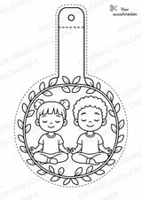 Yoga – Fensterdeko – Basteln – Ausmalbild – Ausschneiden – 15 Vorlagen – Materialseite 13