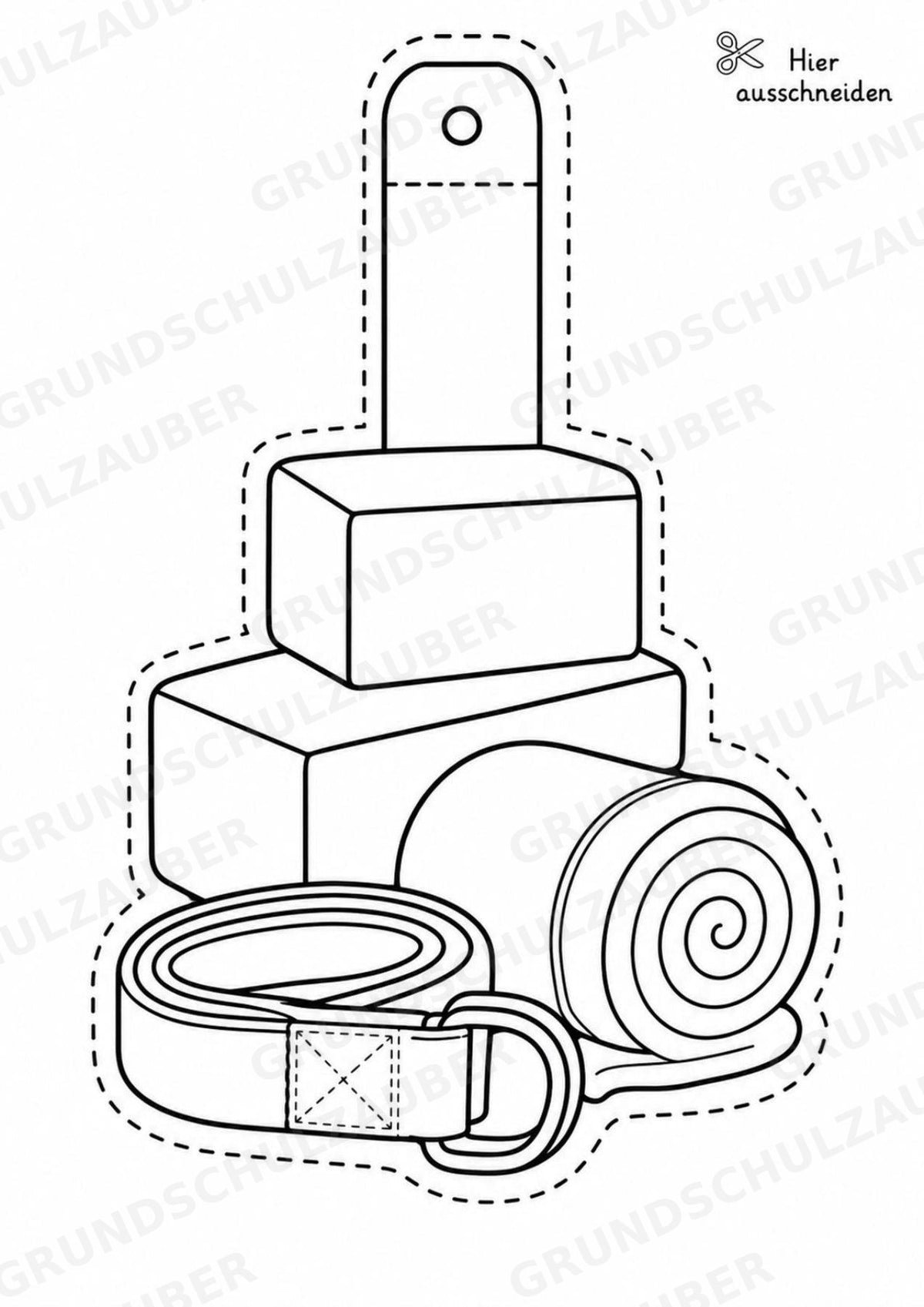 Yoga – Fensterdeko – Basteln – Ausmalbild – Ausschneiden – 15 Vorlagen – Materialseite 15