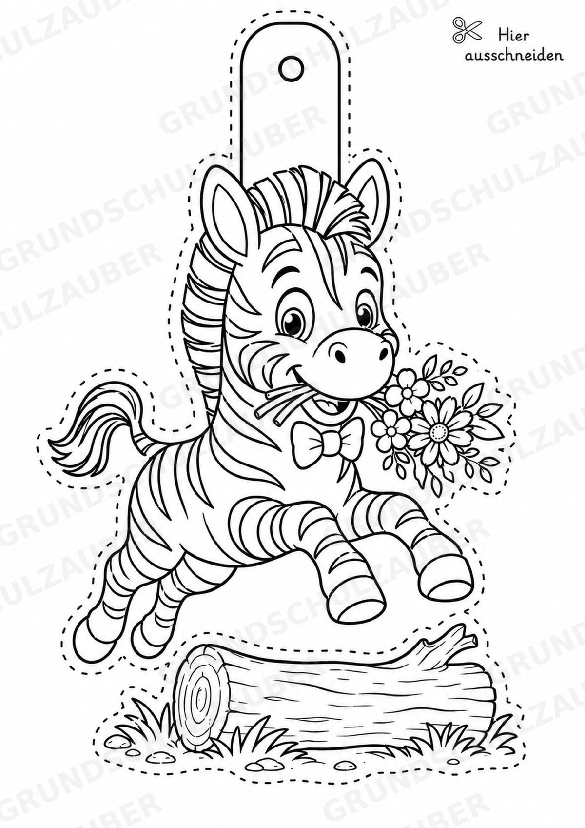 Zebra – Fensterdeko – Basteln – Ausmalbild – Ausschneiden – 15 Vorlagen – Materialseite 4