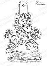 Zebra – Fensterdeko – Basteln – Ausmalbild – Ausschneiden – 15 Vorlagen – Materialseite 4