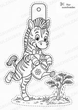 Zebra – Fensterdeko – Basteln – Ausmalbild – Ausschneiden – 15 Vorlagen – Materialseite 5