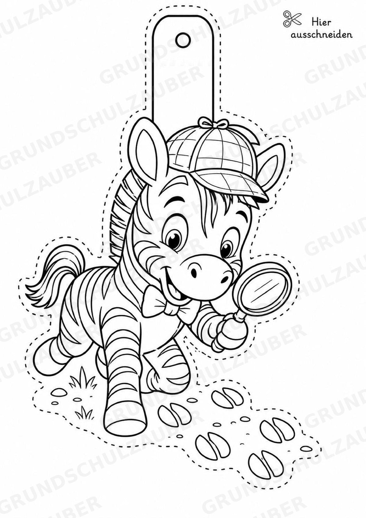 Zebra – Fensterdeko – Basteln – Ausmalbild – Ausschneiden – 15 Vorlagen – Materialseite 8