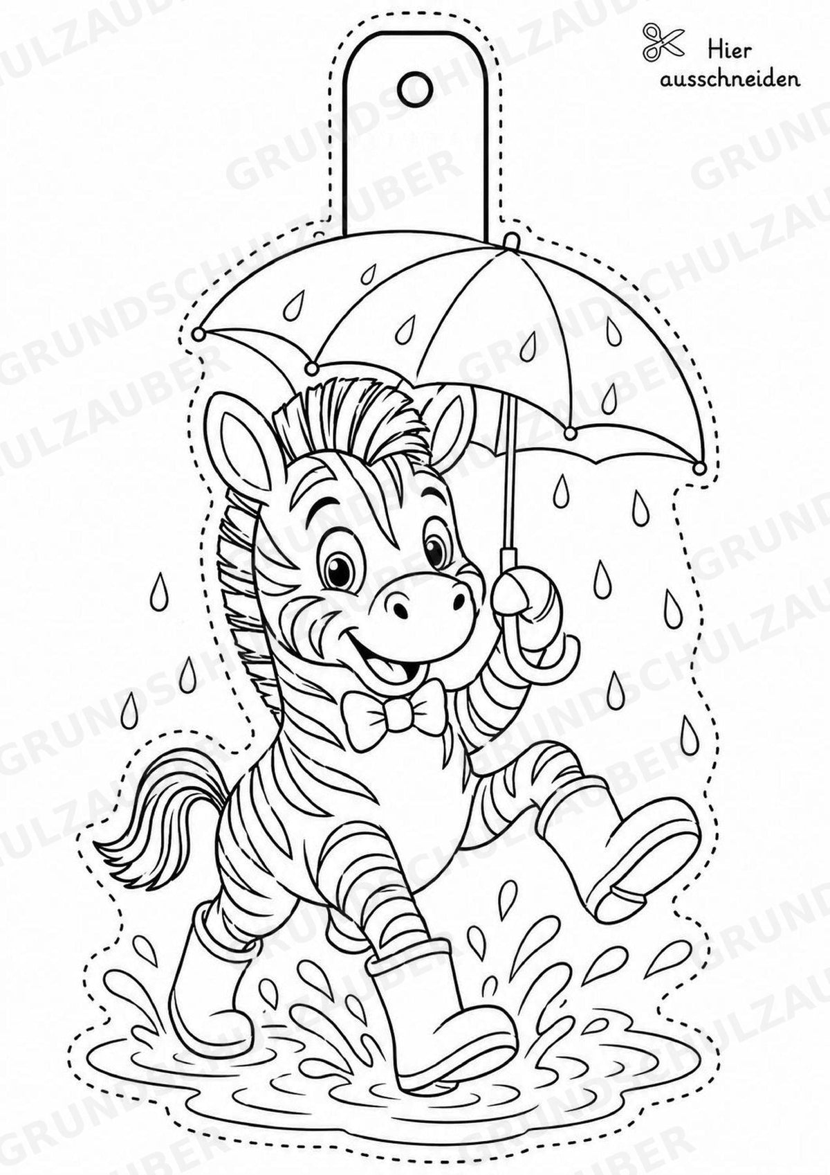 Zebra – Fensterdeko – Basteln – Ausmalbild – Ausschneiden – 15 Vorlagen – Materialseite 9