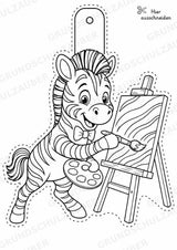 Zebra – Fensterdeko – Basteln – Ausmalbild – Ausschneiden – 15 Vorlagen – Materialseite 10