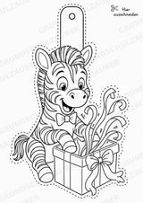 Zebra – Fensterdeko – Basteln – Ausmalbild – Ausschneiden – 15 Vorlagen – Materialseite 14