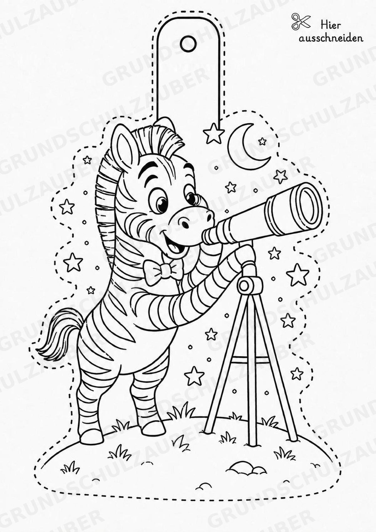 Zebra – Fensterdeko – Basteln – Ausmalbild – Ausschneiden – 15 Vorlagen – Materialseite 16