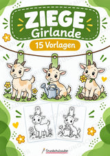 Ziege – Fensterdeko – Basteln – Ausmalbild – Ausschneiden – 15 Vorlagen – Cover