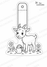 Ziege – Fensterdeko – Basteln – Ausmalbild – Ausschneiden – 15 Vorlagen – Materialseite 3