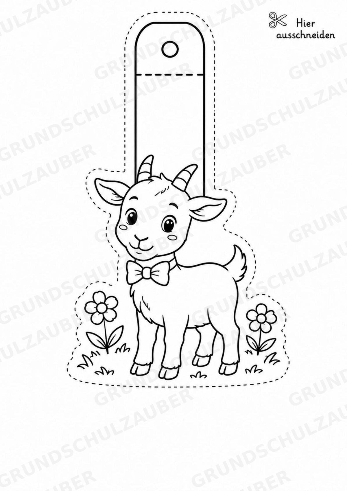 Ziege – Fensterdeko – Basteln – Ausmalbild – Ausschneiden – 15 Vorlagen – Materialseite 5