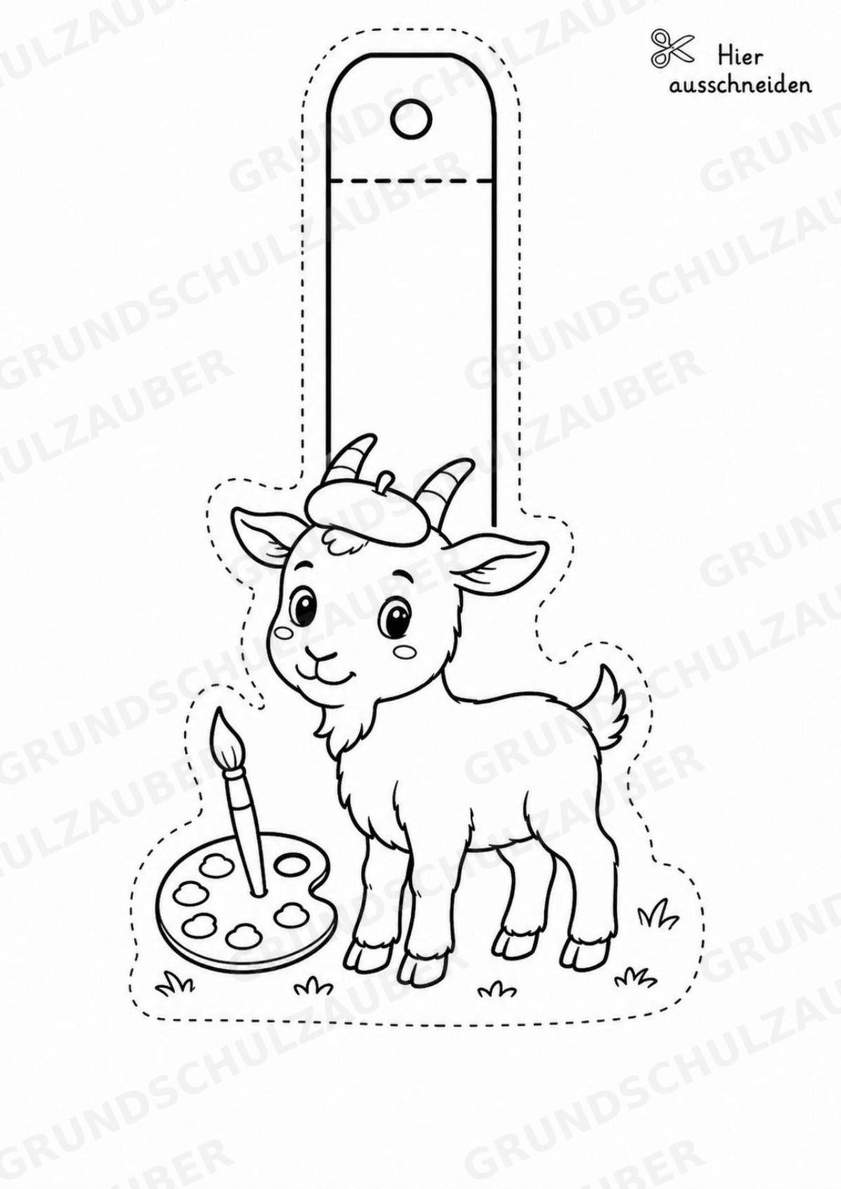 Ziege – Fensterdeko – Basteln – Ausmalbild – Ausschneiden – 15 Vorlagen – Materialseite 6