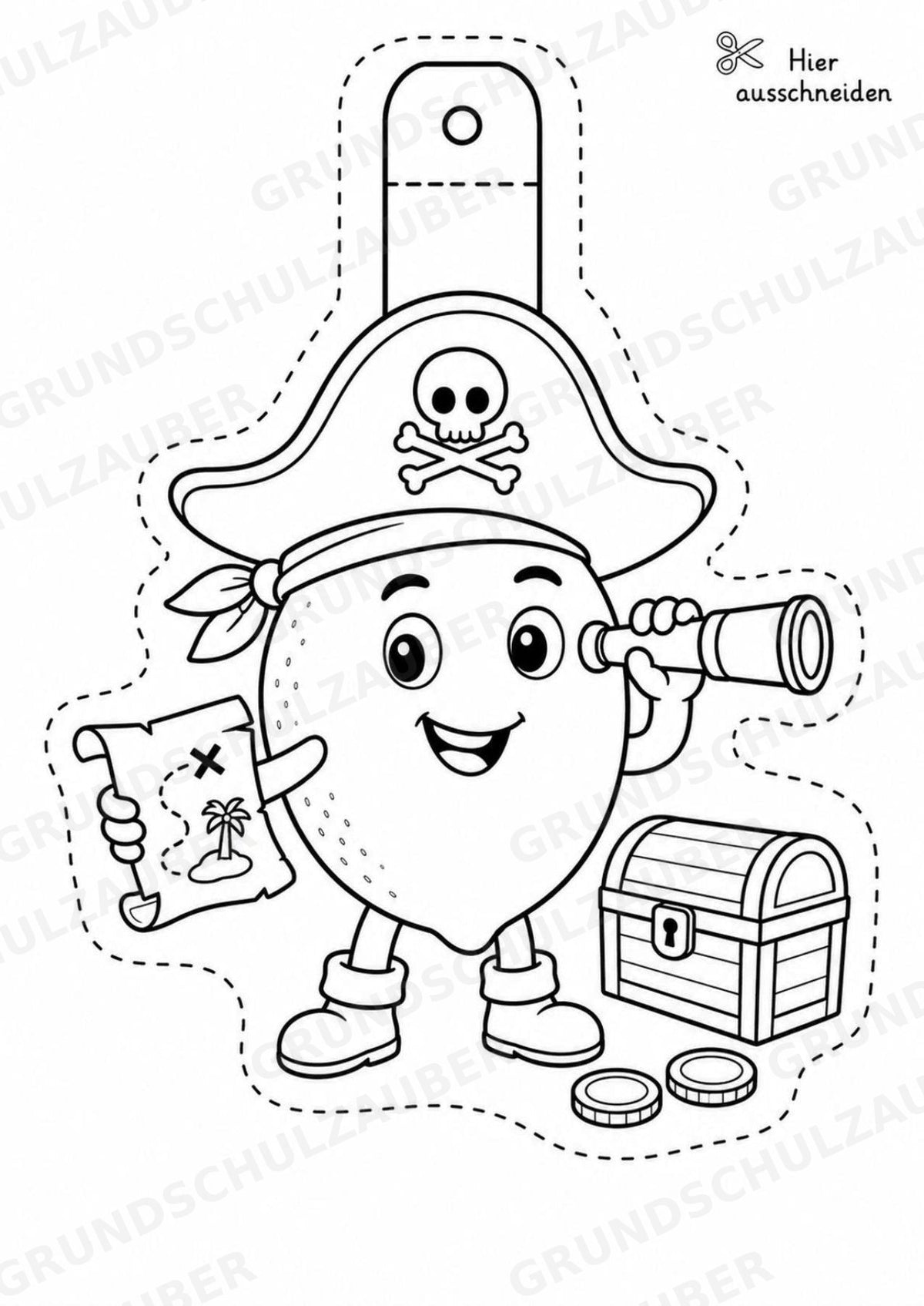Zitrone – Fensterdeko – Basteln – Ausmalbild – Ausschneiden – 15 Vorlagen – Materialseite 5
