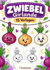Zwiebel – Fensterdeko – Basteln – Ausmalbild – Ausschneiden – 15 Vorlagen – Cover
