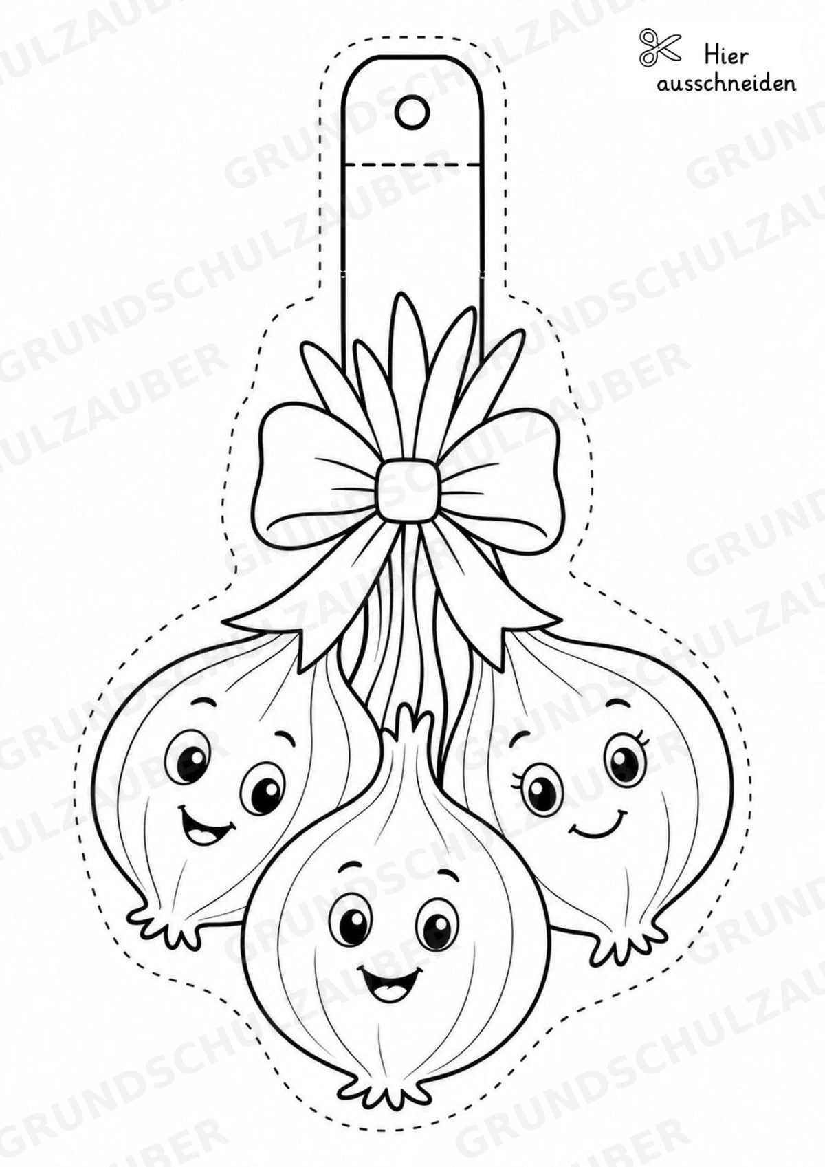Zwiebel – Fensterdeko – Basteln – Ausmalbild – Ausschneiden – 15 Vorlagen – Materialseite 14