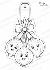Zwiebel – Fensterdeko – Basteln – Ausmalbild – Ausschneiden – 15 Vorlagen – Materialseite 14