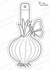 Zwiebel – Fensterdeko – Basteln – Ausmalbild – Ausschneiden – 15 Vorlagen – Materialseite 16
