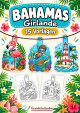 Bahamas – Fensterdeko – Basteln – Ausmalbild – Ausschneiden – 15 Vorlagen – Cover