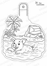 Bahamas – Fensterdeko – Basteln – Ausmalbild – Ausschneiden – 15 Vorlagen – Materialseite 3