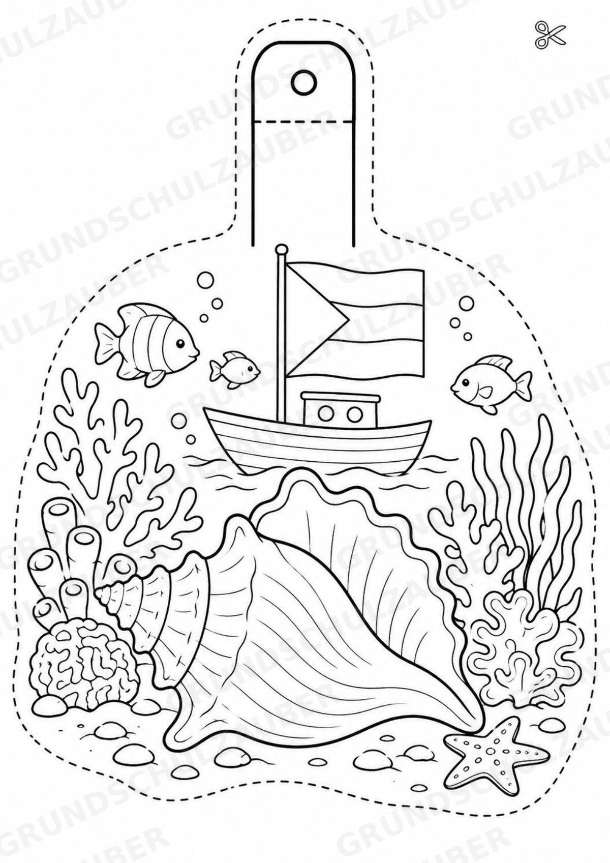 Bahamas – Fensterdeko – Basteln – Ausmalbild – Ausschneiden – 15 Vorlagen – Materialseite 4