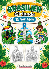 Brasilien – Fensterdeko – Basteln – Ausmalbild – Ausschneiden – 15 Vorlagen – Cover