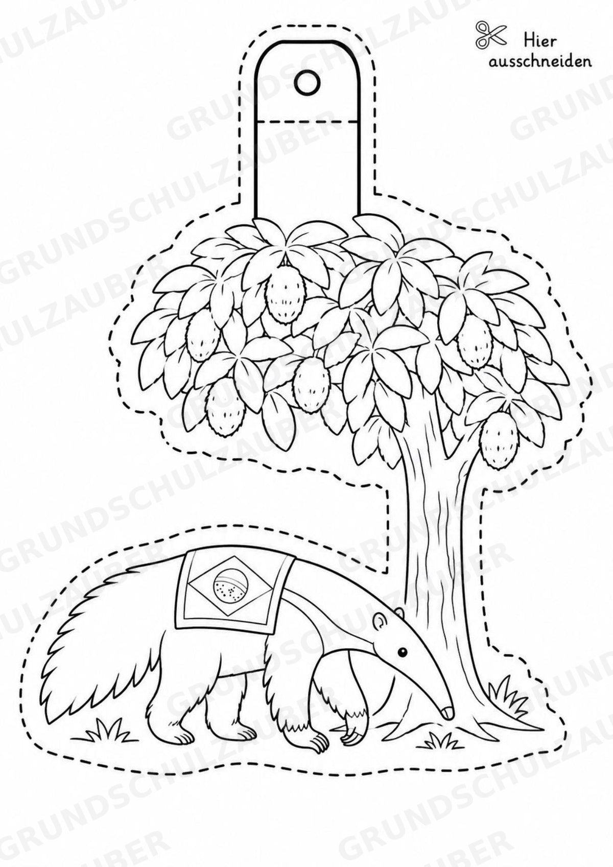 Brasilien – Fensterdeko – Basteln – Ausmalbild – Ausschneiden – 15 Vorlagen – Materialseite 12