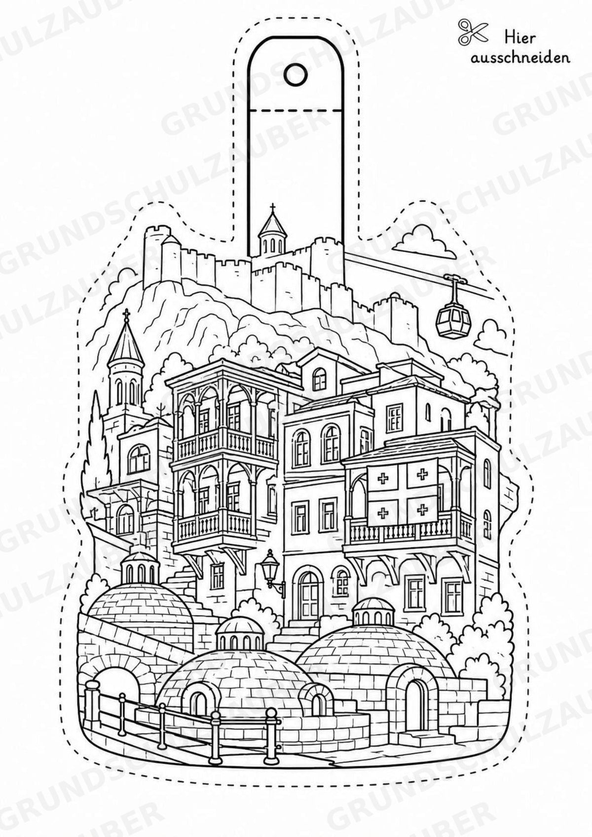 Georgien – Fensterdeko – Basteln – Ausmalbild – Ausschneiden – 15 Vorlagen – Materialseite 2