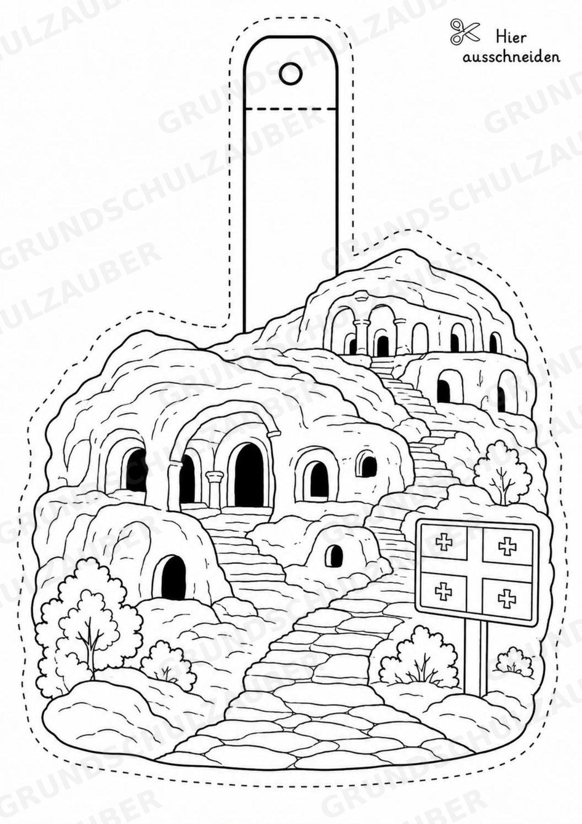 Georgien – Fensterdeko – Basteln – Ausmalbild – Ausschneiden – 15 Vorlagen – Materialseite 5