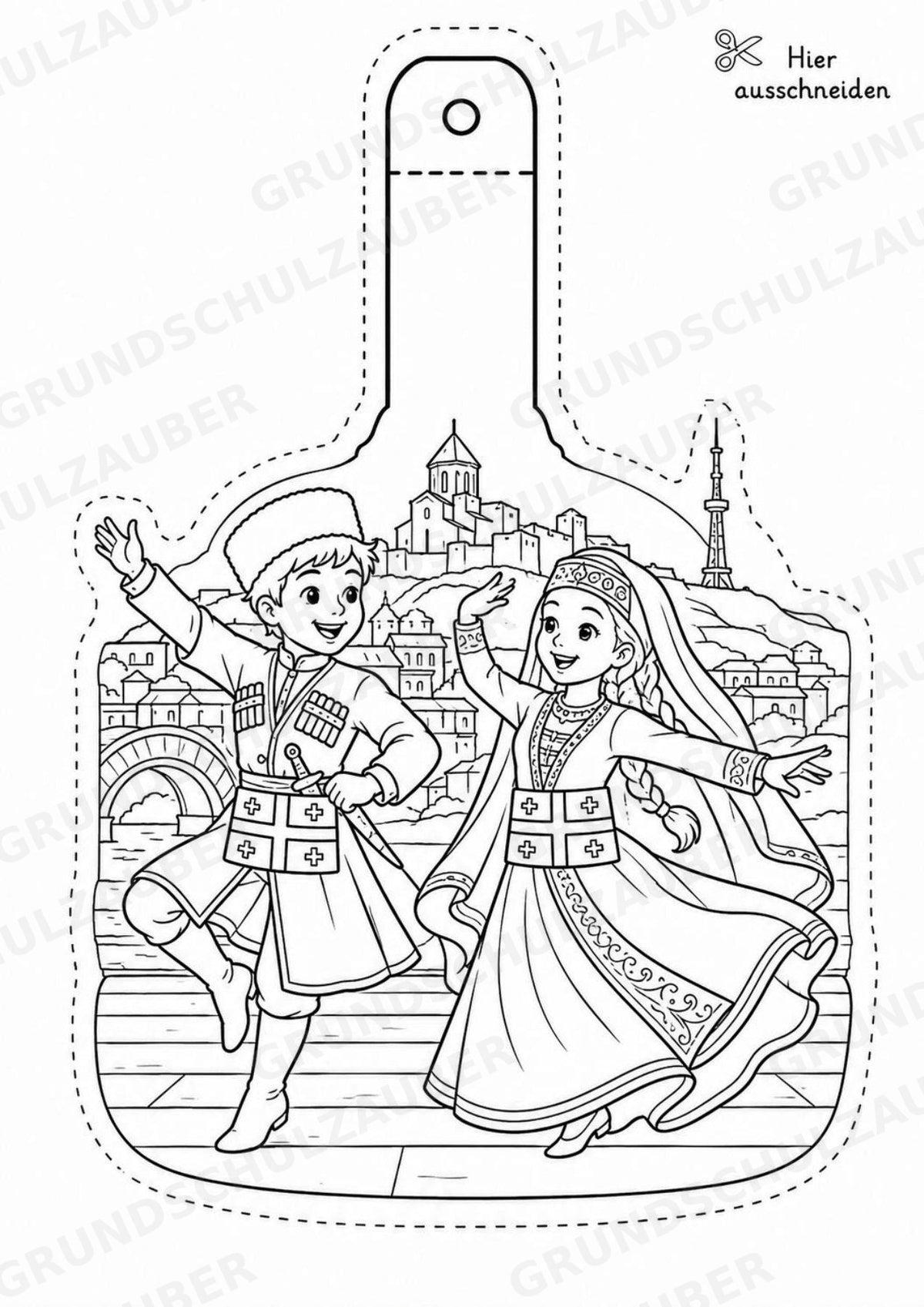 Georgien – Fensterdeko – Basteln – Ausmalbild – Ausschneiden – 15 Vorlagen – Materialseite 9