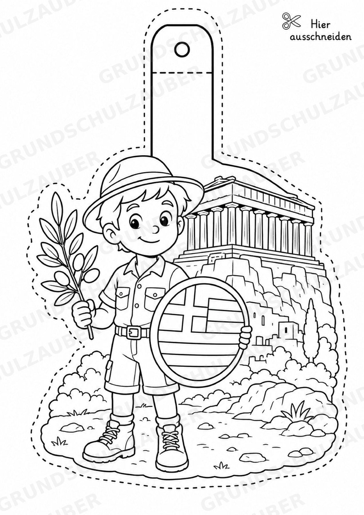 Griechenland – Fensterdeko – Basteln – Ausmalbild – Ausschneiden – 15 Vorlagen – Materialseite 2