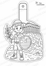 Griechenland – Fensterdeko – Basteln – Ausmalbild – Ausschneiden – 15 Vorlagen – Materialseite 2