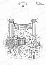 Griechenland – Fensterdeko – Basteln – Ausmalbild – Ausschneiden – 15 Vorlagen – Materialseite 8