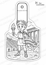 Griechenland – Fensterdeko – Basteln – Ausmalbild – Ausschneiden – 15 Vorlagen – Materialseite 14