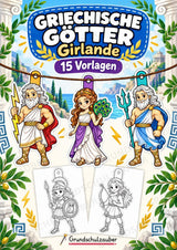 Griechische Götter – Fensterdeko – Basteln – Ausmalbild – Ausschneiden – 15 Vorlagen – Cover