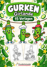 Gurken – Fensterdeko – Basteln – Ausmalbild – Ausschneiden – 15 Vorlagen – Cover